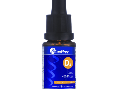 CanPrev Vitamin D3 Liquid 1000IU (15mL) Hot on Sale