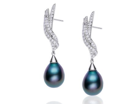 Wisp Black Pearl Drop Earrings Sale