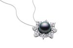 Snowflake Black Pearl Pendant Hot on Sale