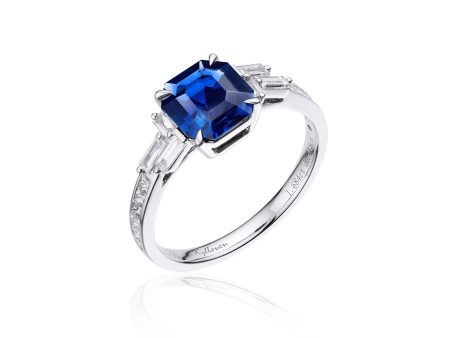 Deco Royal Blue Sapphire Ring Online Sale