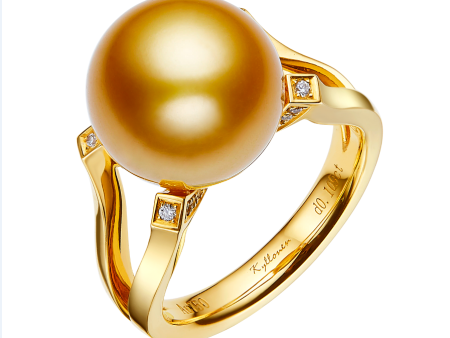 Four Corner South Sea Gold Pearl Ring Fashion