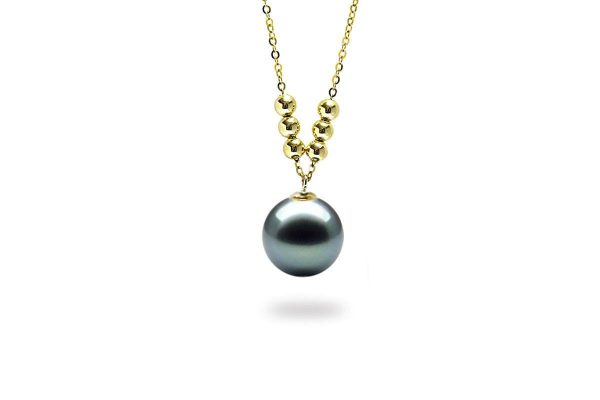 Golden Balls Black Pearl Pendant on Sale