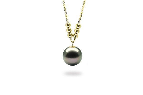 Golden Balls Black Pearl Pendant on Sale