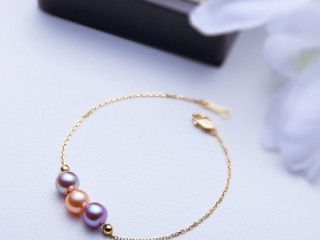 3 Pearls Multicolor Freshwater Pearl Bracelet For Cheap