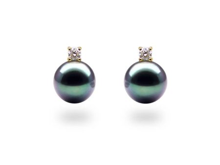 Diamond Black Pearl Earrings Online now