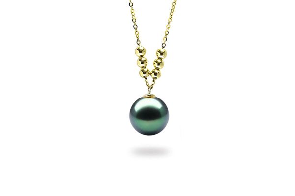 Golden Balls Black Pearl Pendant on Sale