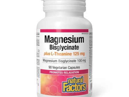 Natural Factors Magnesium Bisglycinate plus L-Theanine 125mg (90 VCaps) For Sale