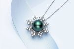 Snowflake Black Pearl Pendant Hot on Sale