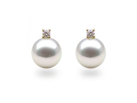 Diamond White South Sea Earrings For Sale