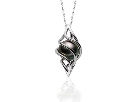 Twirl Black Pearl Pendant Hot on Sale