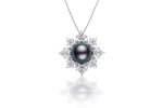 Snowflake Black Pearl Pendant Hot on Sale