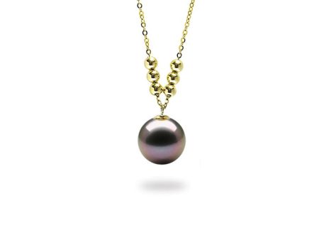 Golden Balls Black Pearl Pendant on Sale