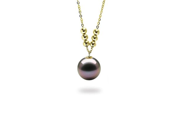 Golden Balls Black Pearl Pendant on Sale