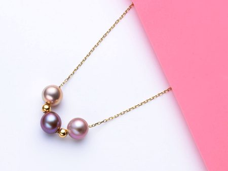 3 pearl Multi-Color Freshwater Pearl Necklace on Sale