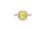 1ct Double Halo Yellow Diamond Ring For Cheap