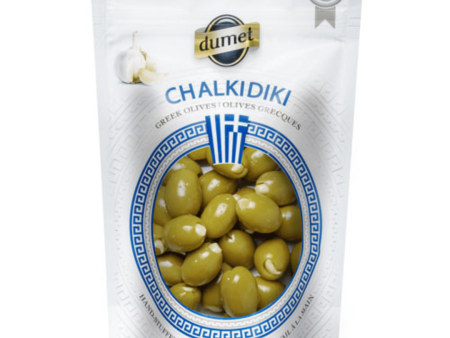 Dumet Chalkadiki Greek Olives with Garlic (375ml) Online now