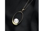 Ellipse Freshwater Pearl Pendant For Sale