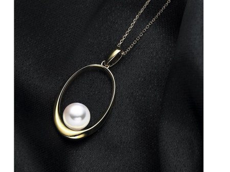 Ellipse Freshwater Pearl Pendant For Sale