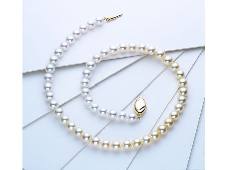 White and Yellow Akoya Pearl Strand Hot on Sale