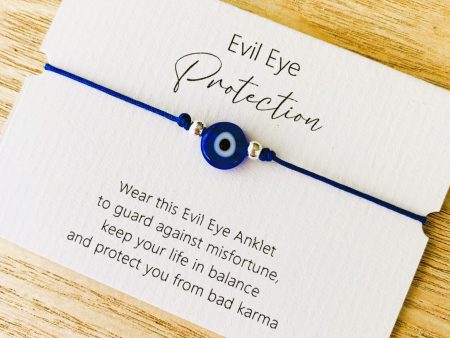 EVIL EYE PROTECTION ~ Adjustable Anklet Bracelet ~ Dark Blue Online Sale