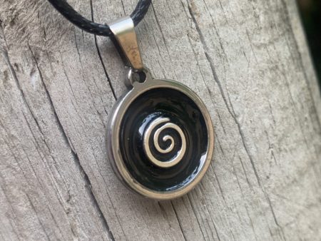 Shungite Amplified Spiral Pendant #HVSPL For Sale