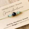 Shungite Amplified INTENTION Anklet Bracelet - Green Aventurine For Sale