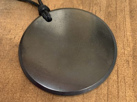 Authentic [C60] Solid Shungite Pendant ~ 50mm CIRCLE Online