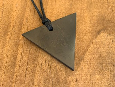 Authentic [C60] Solid Shungite Pendant ~ TRIANGLE (#2DOWN) Cheap