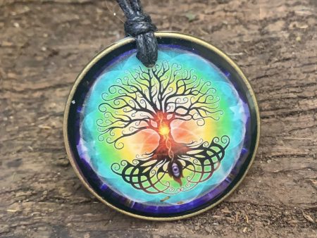 Shungite Amplified 42mm Large Pendant ~ TREE OF LIFE #1 For Sale