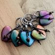 HARMONIC HEART Keyring Bag Charm ~ Orgone Shungite in Resin  ~ Pink Greens Hot on Sale