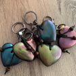 HARMONIC HEART Keyring Bag Charm ~ Orgone Shungite in Resin  ~ Pink Greens Hot on Sale