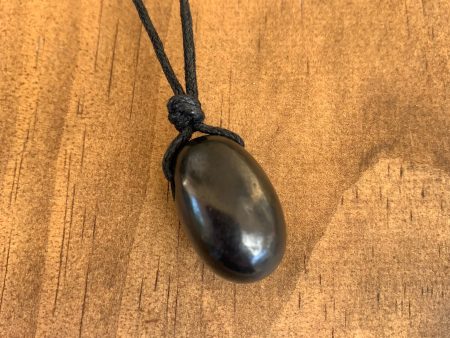 Authentic [C60] Solid Shungite Pendant ~ TUMBLE Hot on Sale