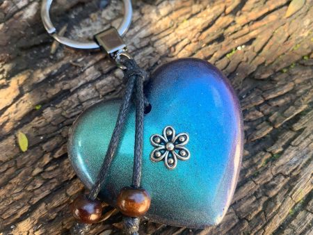 HARMONIC HEART Keyring Bag Charm ~ Orgone Shungite in Resin  ~ #1 FLOWER For Cheap