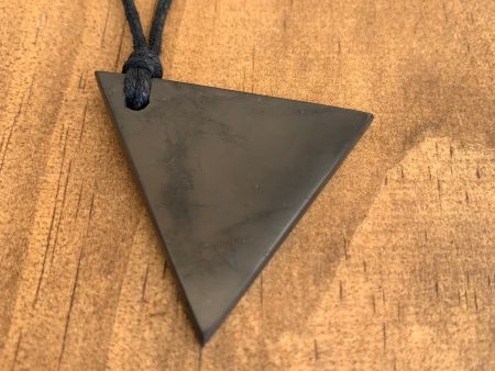 Authentic [C60] Solid Shungite Pendant ~ TRIANGLE (#1UP) For Discount